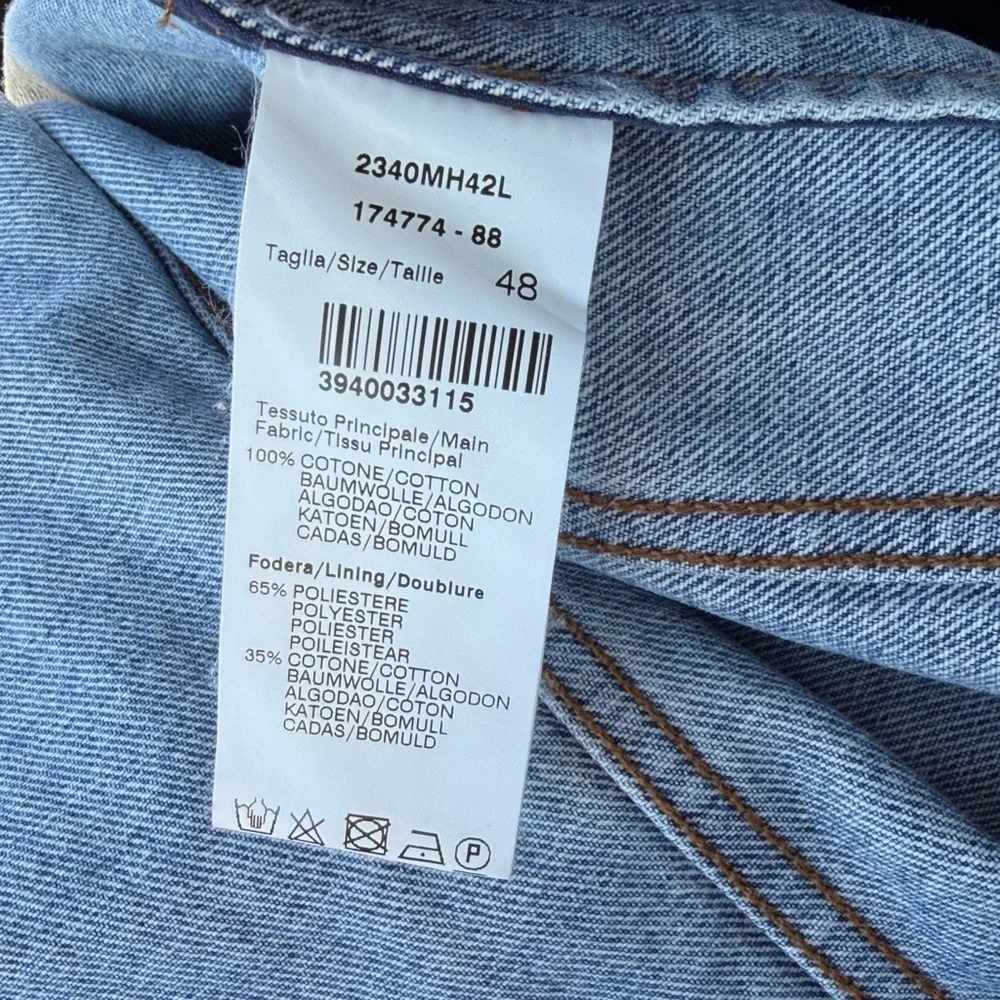MSGM Denim Jean Varsity Jacket sz 48